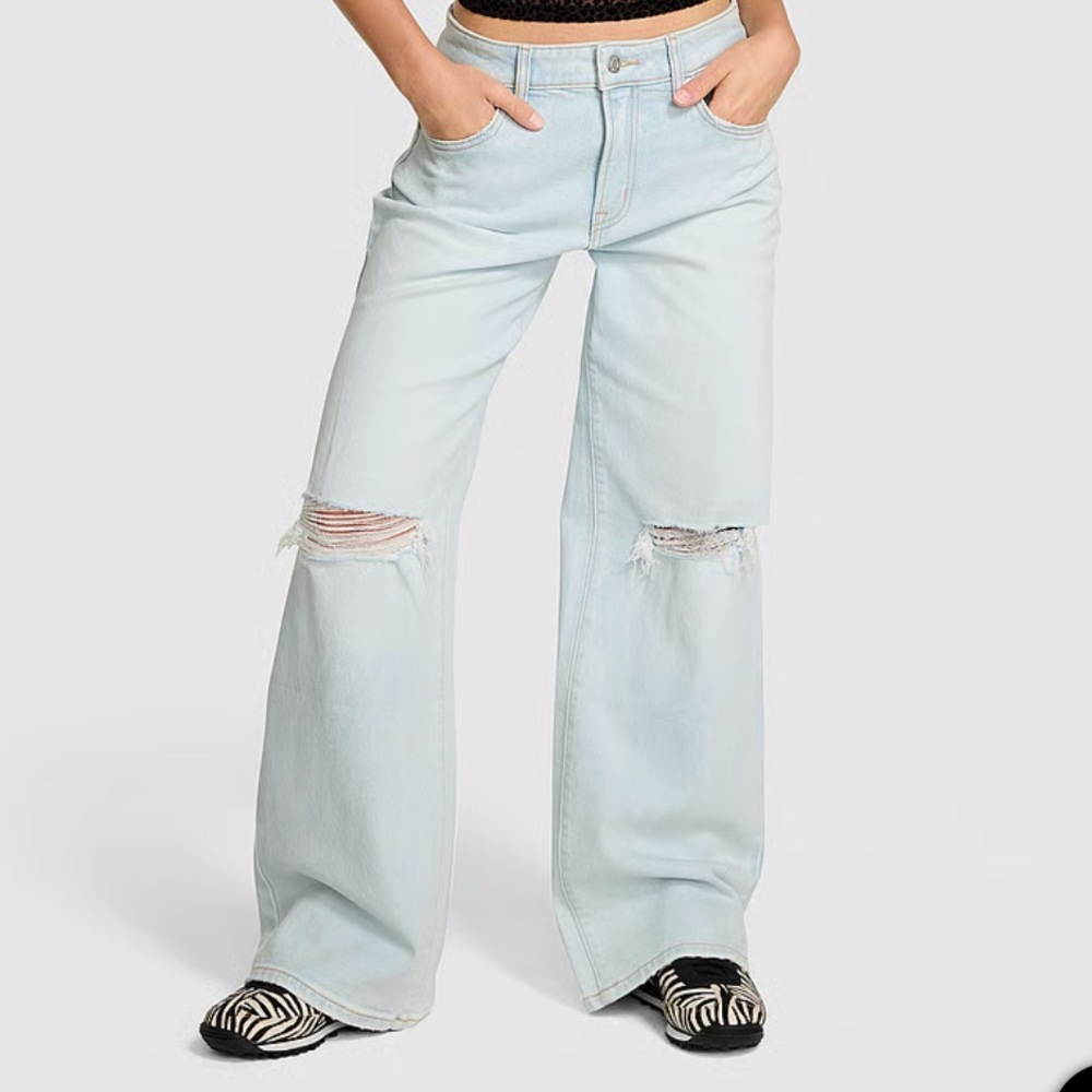 Denim by PINK mid-rise baggy jean